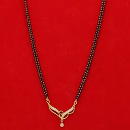 NINAMAAYRA Gold-Plated Brass Artificial Stones & Beads Mangalsutra-picture-28