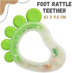 BitFeex Bottle and Foot Non-Toxic Food-Grade Silicone Baby Teether Bottle Foot Shape Teether Pack of 2 Pcs-Color May vary image 3