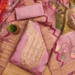 Lilots Organza Unstitched Dress Material-picture-13