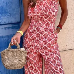 StyleCast Women Printed One Shoulder Basic Jumpsuit image 2