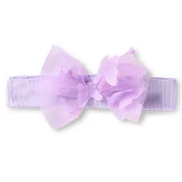 Mark & Mia Frill Sleeves Party Frock with Bow & Butterfly Applique & Headband - Purple image 4