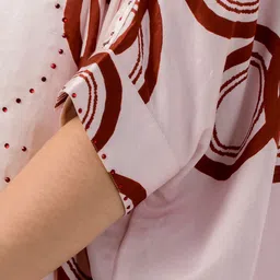 First Resort by Ramola Bachchan Geometric Printed Shirt Collar Linen Top With Trousers image 2