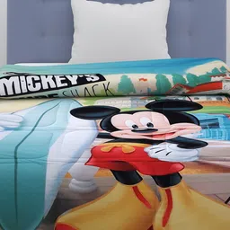 Disney Multicoloured Mickey Mouse Printed AC Room 300 GSM Single Bed Comforter image 3