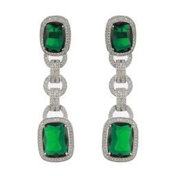 Saraf RS Jewellery Green Statement Brass Earrings for Women-picture-35
