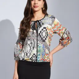 Latin Quarters Black Regular Fit Printed Top-image-85