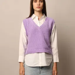 Only Purple Mock Shirt Pullover image 1