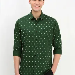 Allen Solly Green Slim Fit Printed Shirt-picture-40