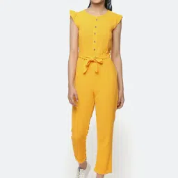 Peter England Kids Yellow Solid Jumpsuit-image-88