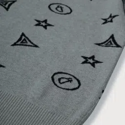 Gini & Jony Kids Grey Cotton Printed Full Sleeves Sweater image 4