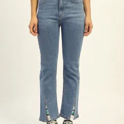 Madame Blue Cotton Relaxed Fit Solid Jeans-picture-19