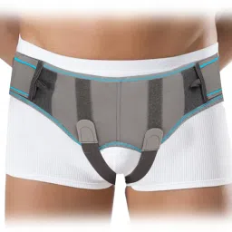AccuSure Hernia Belt for Men with 2 Removable Compression Pads - XL (Grey) image 2