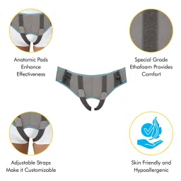 AccuSure Hernia Belt for Men with 2 Removable Compression Pads - XL (Grey) image 3
