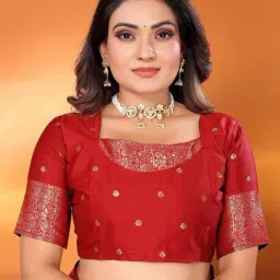 Elora Black Woven Design Saree With Unstitched Blouse image 5