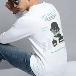 showoffff Showoff White Cotton Regular Fit Printed Sweatshirt image 1