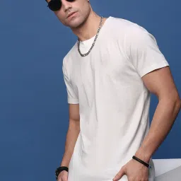 showoffff Showoff White Cotton Slim Fit T-Shirt image 1