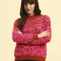 Cantabil Pink Woven Design Sweater-picture-16