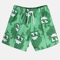 Miniklub Green Knit Regular Checks Shorts image 1