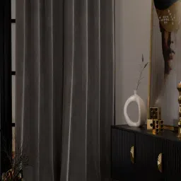 Stoa Paris Date Night Velvet Midnight Muse 9 ft Long Door Curtains - Set of 2 image 2