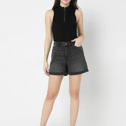 Vero Moda Grey Textured Shorts image 4