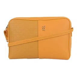 Baggit Yellow Textured Small Cross Body Bag image 1