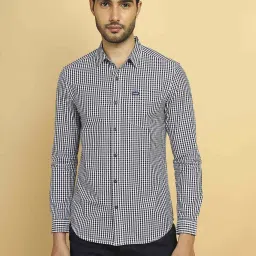 Wrangler Navy Cotton Regular Fit Checks Shirt image 1