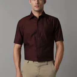 Louis Philippe Brown Cotton Regular Fit Printed Shirt image 1