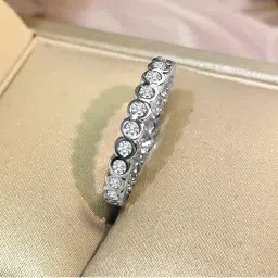 Peora Silver Plated Cubic Zirconia Studded Eternity Finger Ring image 1