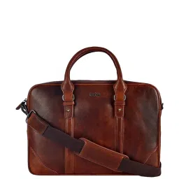 Eske Tan Leather Large Laptop Messenger Bag image 1