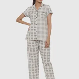 Jaipur Kurti Off-White Printed Shirt Pyjama Set-picture-23