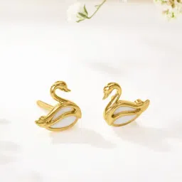 P.N.Gadgil Jewellers 22 Karat (916) BSI Hallmarked Yellow Gold Swan Grace Stud Earring For Woman-image-85