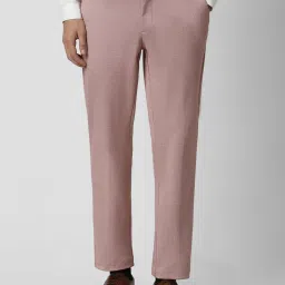 Van Heusen Pink Skinny Fit Texture Trousers image 1