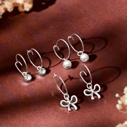 Accessorize London Silver-Plated Hoop Earrings -Set of 3 image 1