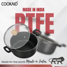 Cookaid Black Aluminium Cook & Serve Casserole with Glass Lid Non Stick Ptfe Cookware Set image 4