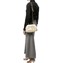 Themoire Gold Tia Crumpled Laminated Clutch image 1