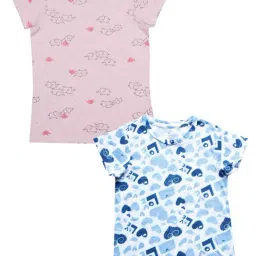 Kiddopanti Kids Baby Pink & White Printed T-Shirt (Pack Of 2)-picture-21