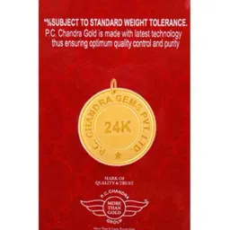P.C. Chandra Jewellers 24k (999) 5gm Yellow Gold Laxmi, Saraswati & Ganesha Coin Pendant-picture-22
