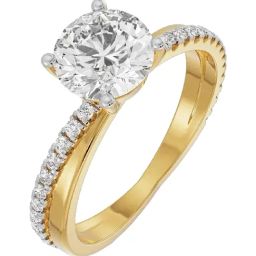Emori 18k Yellow Gold & Diamond Crossover Solitaire Engagement Ring-picture-39
