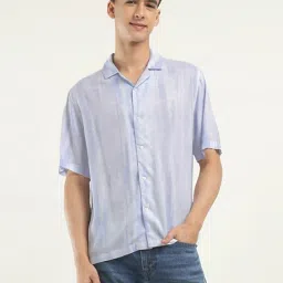 Levi's White Cotton Regular Fit Self Pattern Shirt image 1