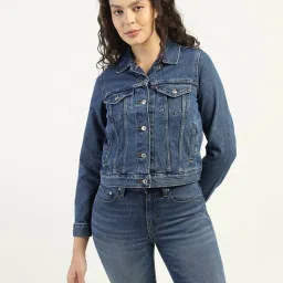 Levi's Dark Blue Cotton Regular Fit Denim Jacket image 1