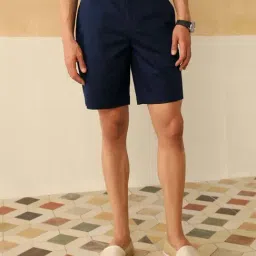 Andamen Navy Regular Fit Shorts-picture-11
