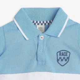 Ed-a-Mamma Infant Boys Blue Cotton Color Block T-Shirt image 3