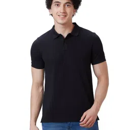 Parx Black Regular Fit Polo T-Shirt image 1