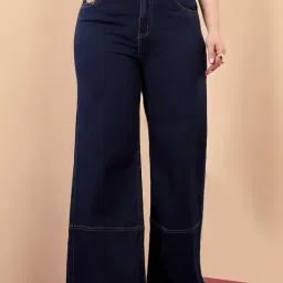 Miss Chase A+ Blue Denim Solid High Rise Jeans-picture-31