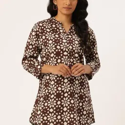 AMUKTI Marcella Floral Printed Mandarin Collar Tunic-picture-16