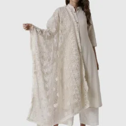 Soch Beige Embroidered Dupatta image 1