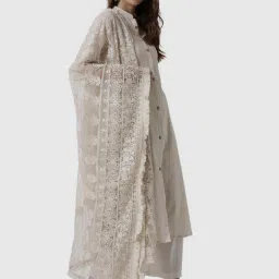 Soch Beige Embroidered Dupatta image 3