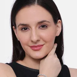 ZINU Women Silver-Toned & White Brass Cubic Zirconia Rhodium-Plated Wraparound Bracelet image 5