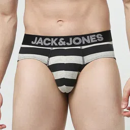 Jack & Jones Men Black Striped Cotton Brief-picture-15