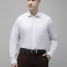 Van Heusen White Cotton Regular Fit Printed Shirt image 1
