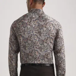 JadeBlue Grey Viscose Slim Fit Printed Shirt image 2